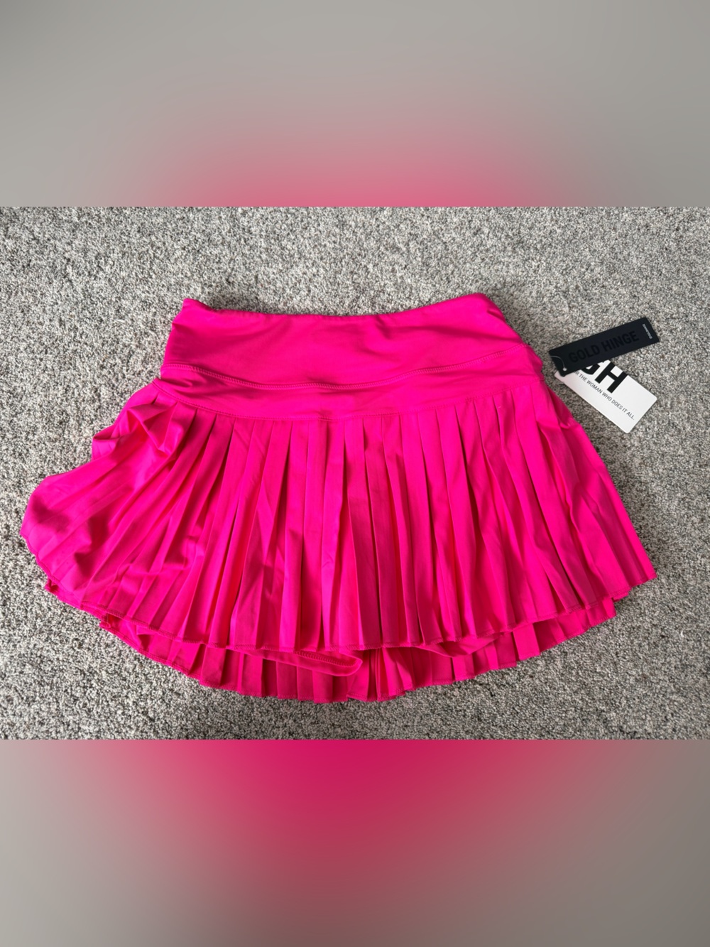Gold Hinge Women's Pink Pleated Tennis Activewear Skirt M Regular Short Pull-On